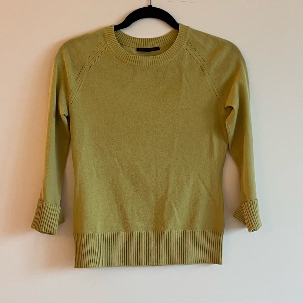 *VINTAGE* CHARTREUSE (LIME GREEN) BANANA REPUBLIC MERINO WOOL SWEATER